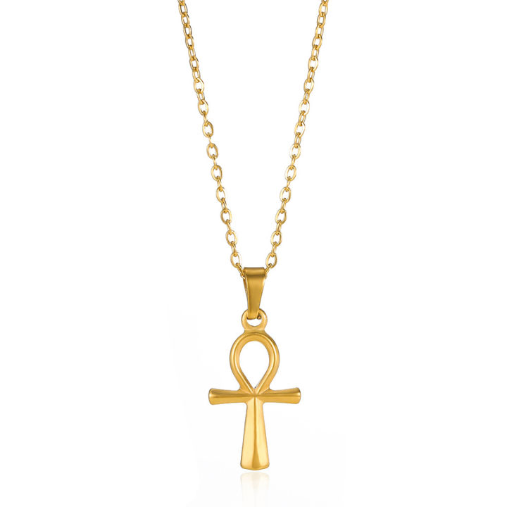 Stainless%20Steel%20Cross%20Pendant%20Necklace%20For%20Women%20Men%20Gold%20Color%20Ancient%20Egypt%20Ankh%20Cross%20Charm%20Choker%20Jewelry%20Hip%20Hop%20Gift%20-%20Image%205