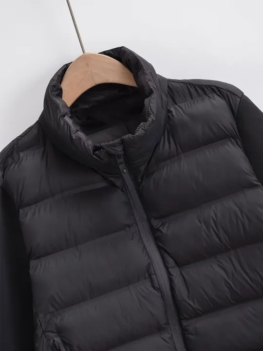 2024%20Autumn%20Winter%20Women's%20Fashion%20Solid%20Color%20Patchwork%20Jacket%20Coat%20Vintage%20Standing%20Lapel%20Women's%20Chic%20Cotton%20Coat%20Jacket%20-%20Image%204