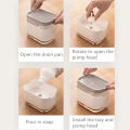 Soap Dispenser Box Press Dispenser Scrubbing Liquid Container Kitchen Bathroom Automatic Detergent Foam Box with Sponge Holder. 