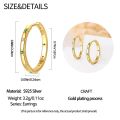 Women Earrings 925 Sterling Silver Classic Gold Starlight Hoop Earrings For Anniversary Wedding Jewelry . 