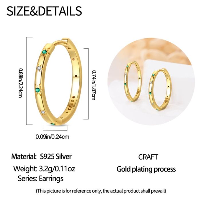 Women%20Earrings%20925%20Sterling%20Silver%20Classic%20Gold%20Starlight%20Hoop%20Earrings%20For%20Anniversary%20Wedding%20Jewelry%20%20-%20Image%205