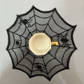 Diameter 30cm Halloween Tablecloth Black Placemat Disposable Spider Table Runner Halloween Decoration Set.