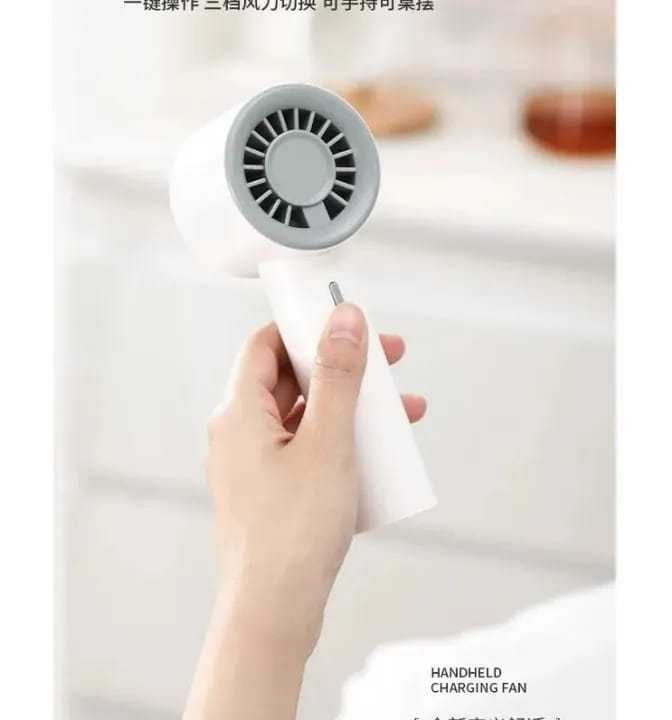 Simple handheld small fan USB rechargeable portable mini electric fan summer outdoor silent turbo fan