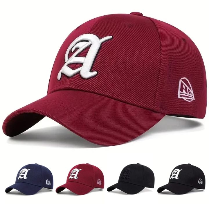 Unisex Letter A Embroidery Baseball Caps Spring Autumn Outdoor Adjustable Casual Hats Dad Hat Sunscreen Hat