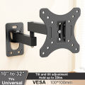 Full Motion TV Monitor Wall Mount Bracket Articulating Arms Swivel Tilt Extension Rotation for Most 10-32 Inch Flat Curved TVs. 
