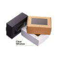10pcs Square Cake Carriers Clear Windows, White Paper Boxes For Pies, Donuts, Muffins, Chocolates, Ideal For Weddings, Parties.