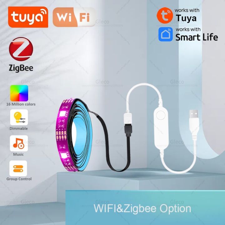 Wifi/Zigbee Tuya USB Led Lights RGB led Strip DC5V 5050 Smart Led TV Back Lighting For Alexa  Home Automation Smart Life lightify
