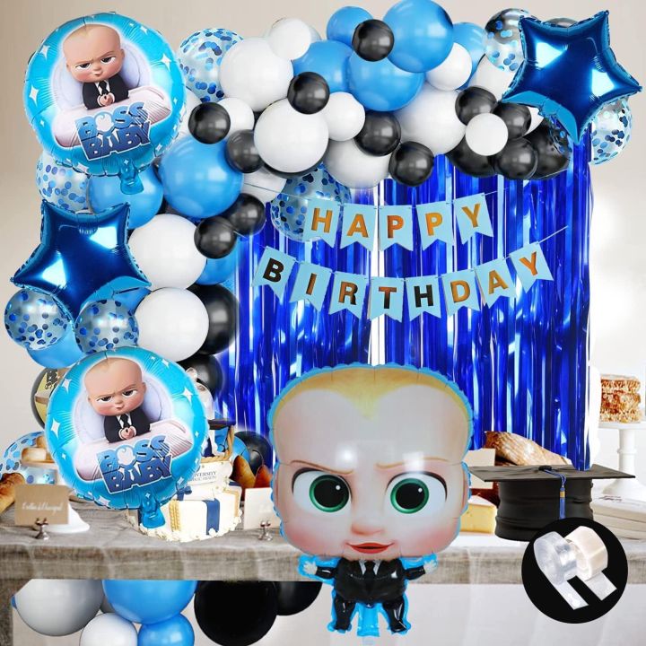 pack of 45 pcs Boss Baby theme Birthday Party Decorations Complete Set ...