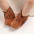 Spring and Autumn Winter New Baby Boots Tassel Boots Fashion Soft soled Women's Baby Shoes Sneakers 0-1 Year Old Zipper Style. 