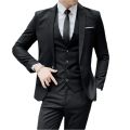 S-9XL New (Blazer+Vest+Pants) Men's Fashion Business Gentleman Professional Formal Dress Korean Version Banquet Dress Suit 6XL.