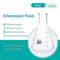 Glass Conical Flask 50ml (1–6 Pcs) – Borosilicate 3.3 Laboratory Erlenmeyer Narrow neck Flask with Graduated Markings – Durable, Heat & Chemical-Resistant Low Form Flask for Mixing, Heating, Experiments, and Storage in School, College, Professional Labs. 