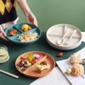 Food Dish Round Square Home Kitchen Reusable Dinner Plate For Adults Portion Control Diet 3 Compartments Microwave Safe PP.