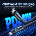 NNBILI 240W Type C to Type C Fast Super Charge Digital Display Cable USB C Data Cable For Iphone 15 16 17 .