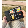 Binfa Long Branded Imported Wallet For Men’s Business PU Leather Trifold Wallet Credit Cards Holder With Zip Pocket. 