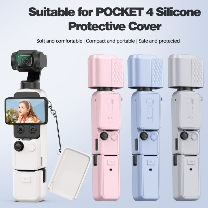 HUADAI Pocket 4 Silicone Cover,For Protective Case Lens Protector Scratch-Resistant Sleeve Skin Compatible For Osmo Pocket 4