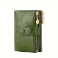 Vintage women's and men's wallet, short 30% off wallet card bag, simple thin anti-theft brush (RFID). 