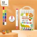 Acrylic Markers Pack of 12 pcs with plastic box packing. 