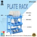 Fancy Plate Rack - 3 in 1 Large Durable Plastic Kitchen Sink Dish Rack - Pure Material - Premium. 