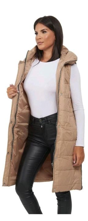 Ladies long body warmer Best Quality winter jacket sleeveless style For Womenand girls | Winter jacket Fashion | Wind breaker and Warmer | Low weight coat long zipper | open style jacket double pockets and zip on both sides