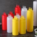 Plastic Squeezing Sauce bottle New Squeezable Graduated Jam Container Salad 3 Nozzles Gravy Boats.