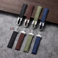 Nylon Fabric Watch Strap 22mm 24mm for Tag Heuer Carrera Monaco Leather Watchband Replacement Band Folding Buckle Men Women Belt. 
