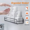 Organizer basket bathroom & kitchen Rack,Wall Mounted Kitchen Organizer, Kitchen Bathroom Accessories,Bathroom Organizer & Shelf. 