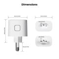 MOES 16A Smart Plug Tuya WiFi/Zigbee Brazil Version Socket Electricity Monitoring Fireproof App Control With Alexa  Home. 