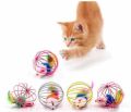 Cat caged mouse toy.
