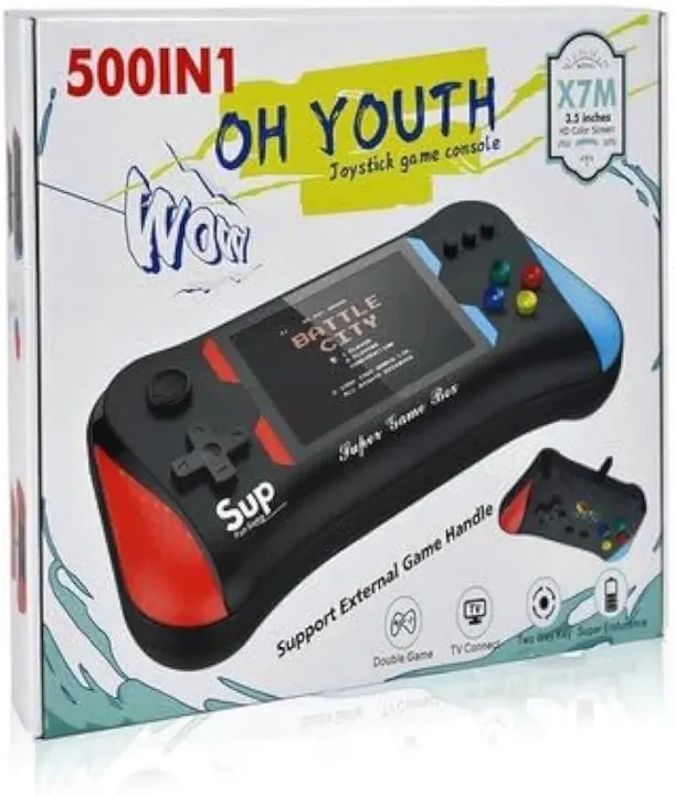 X7M%203.5%20inch%20Game%20Console%20Built-in%20500+%20Video%20Games%20TV%20Support%20with%20AV%20Cable%20Output%20and%201%20Joystick%20Rechargeable%20Game%20Box%20(Black)%20-%20Image%207