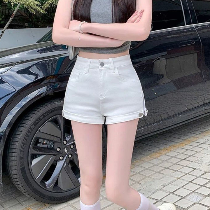 Summer Girls Low Waist White Hot Shorts Women Korean Slim Fit Thin Denim Pants Lady Fashion Designer Short Jeans