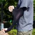 1 Pair Summer Finger Sleeve Ice Cool Wearing High Elastic Elbow Spring Outdoor Riding Fingerless Fishing Custom Ice Silk Sleeve. 