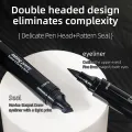 ZY 2 In1 Stamp Liquid Eyeliner Pencil Big-eyed WaterProof Fast Dry Double-ended Black Eye Liner Pen Make Up for Women Cosmetics. 