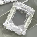 1Pc White Square Photo Card Holder, Anime Cartoon Game Character Merchandise Acg Card Display, Manga Star Support Mag Fan Circle Otaku B8 Small Card Otaku Ita Bag Decoration Card Holder.
