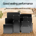 Electrical Flame-Retardant Waterproof Box, Outdoor Sealed Distribution Box, Black Waterproof Plastic Junction Box.