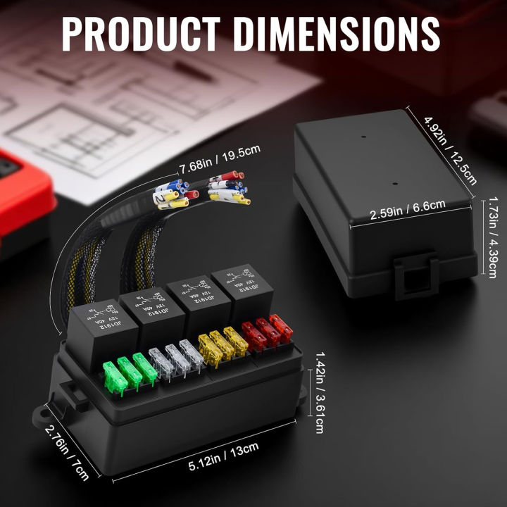 Pre-Wired Fuse Relay Box, 2/3/4/6 Way 4-Pin 40A Relay Block Kit, for ...