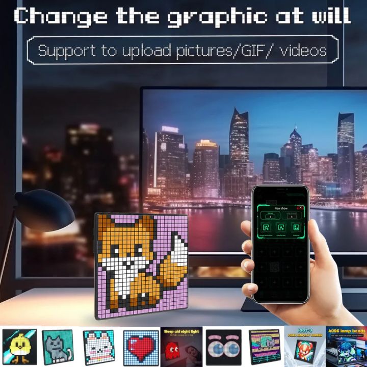 LED%20Pixel%20Display%2064x64%20RGB%20LED%20Matrix%20Panel%20Programmable%20Pixel%20DIY%20Art%20Display%20Gaming%20Anime%20Room%20Decor%20Frame%20APP%20Control%20%EF%BB%BF%20-%20Image%203