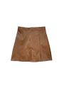 Synthetic Leather Skirt with Slit for Women. 