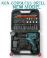 KCA ITALY CORDLESS DRILL MACHINE screw driving drill machine with two batteries and different drill bits. 
