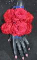 Artificial Flowers Hand Gajra / Bangles / kangan of velvet Fabric Red Colour. 