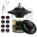 Electric Rechargeable Whiskey Smoker Kit Cocktail Smoker Kit with 8 Wood Chips Ice Stones & Accessories for Bourbon Whiskey. 