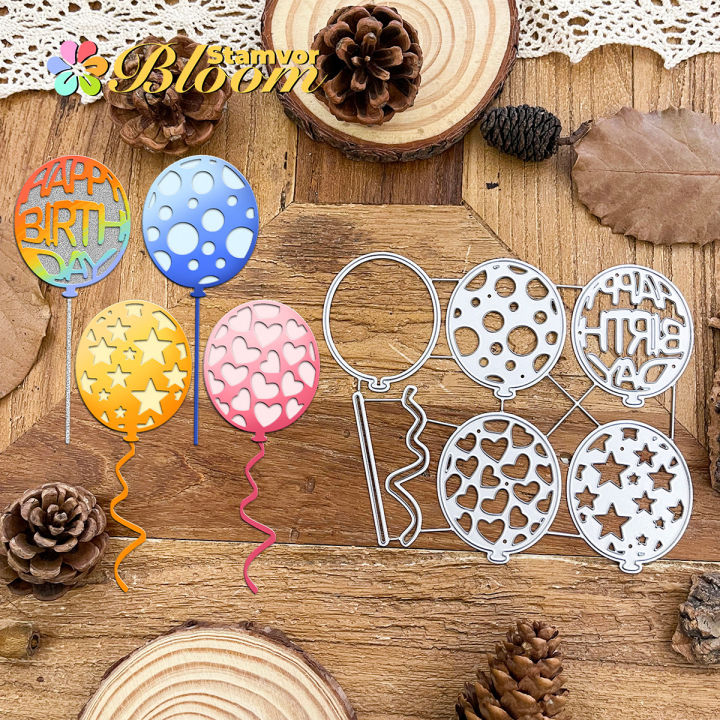Original Lovely Bubbles Love Stars HAPPY BIRTHDAY Balloons Metal Cutting Dies Scrapbooking Decorative Embossing