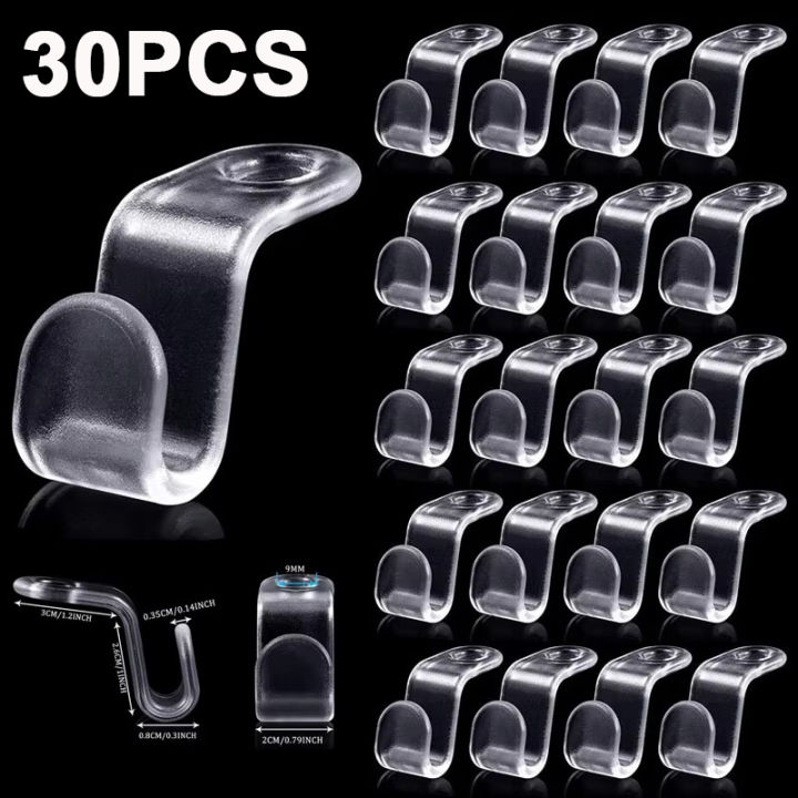 10/30Pcs Clothes Hanger Hooks Space Saving Closet Connector Hook Cascading Hanger Plastic Extender Clips Wardrobe Coat Organizer