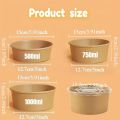 15/30PCS Kraft Paper Bowls Disposable Bowls with Lid Salad Vegetable Soup Kitchen Restaurant Party Snack Storage Supplies. 