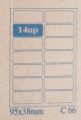 14 Labels on A4 size Sticker Sheet Barcode Pack of 100 Sheets. 