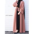 Ultra Modern 4 Pcs Abaya Set - Professional Designer, Inner, Robe, Belt, Black Stole. 