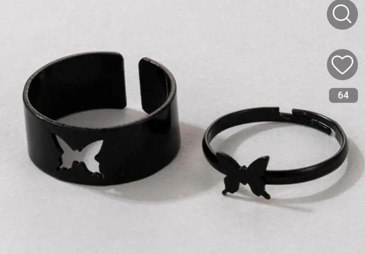 Beautiful%20Couple%20Rings%20Set%20Butterfly%20Adjustable%20Rings%20Pair%20For%20Couple%20Rings%20-%20Image%202