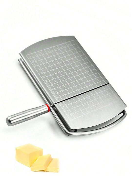 Leeseph Stainless Steel Cheese Slicer Cutter Multipurpose Food Cutter with Blade Cheese Cutter Board Accurate Size Scale