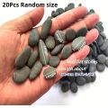 20Pcs Natural River Rocks Smooth Flat Stones in Grayish-Black Tones Perfect for Handmade Crafts Fish Tank Decor Rock Painting. 