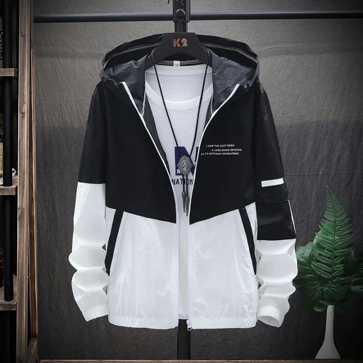 Spring & Fall Men Coat Korean Style Loose Jacket Casual Hooded Windbreaker Trend Student Top