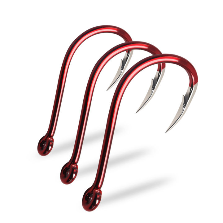 ZYZHE%208-35Pcs/Bag%20Red%20Fishing%20Hooks%2016%20Sizes%20%20Triangular%20Hook%20Tip%20Offset%20Barbed%20Sea%20Fishhook%20Circle%20Fishing%20Hooks%20Tackle%20-%20Image%207
